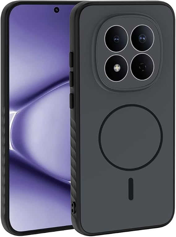 Coverzone Xiaomi Redmi Note 15 Pro 5G İle Uyumlu Kamera Lens Korumalı Kılıf Magsafe Uyumlu Kablosuz Şarj Özellikli Tea Silikon Telefon Kılıfı Siyah