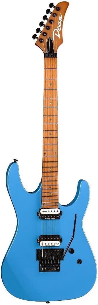 Dean MD24 Floyd Electric Guitar, Roasted Maple Neck, Vintage Blue