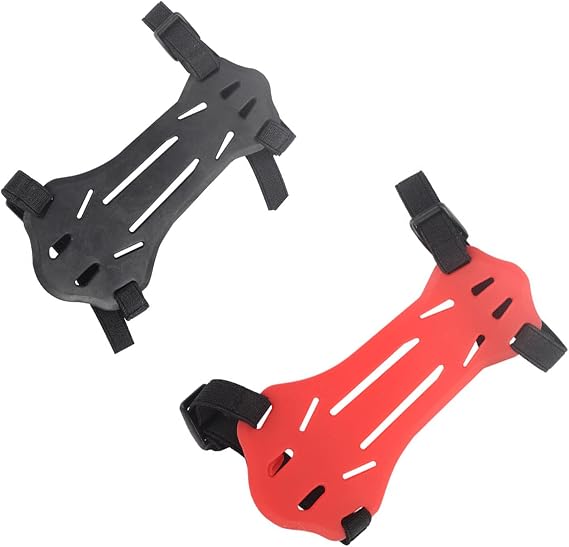 2 Pack Rubber Archery Arm Guard Youth Forearm Protector Adjustable 2 Straps Buckles for Kids & Youth Shooting Practice