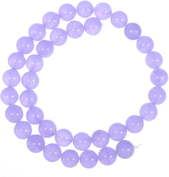 8mm Natural Purple Chalcedony Gemstone Round Loose Beads Crystal Stone Bracelet Necklace Accessories Crafts for Jewelry Making DIY,1 Strand 15"