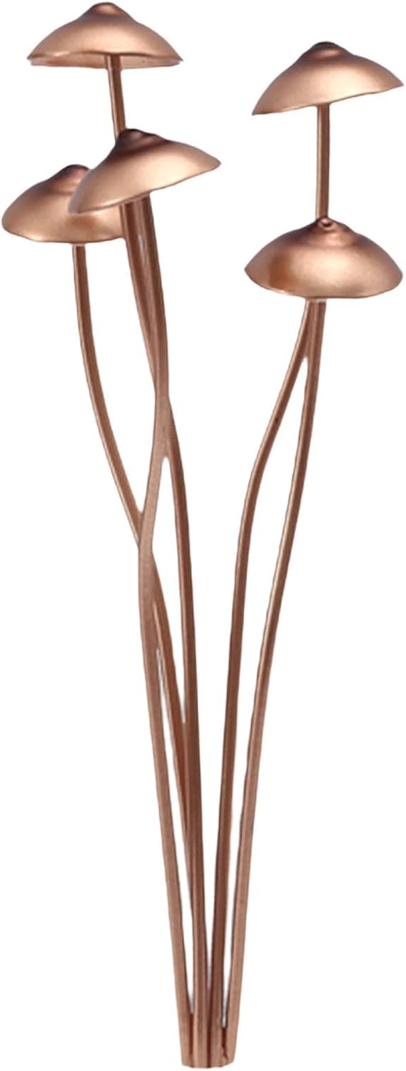 Metal Mushroom Garden Statue Stake, Flower Pot Decoration, Outdoor Yard Art Accessory