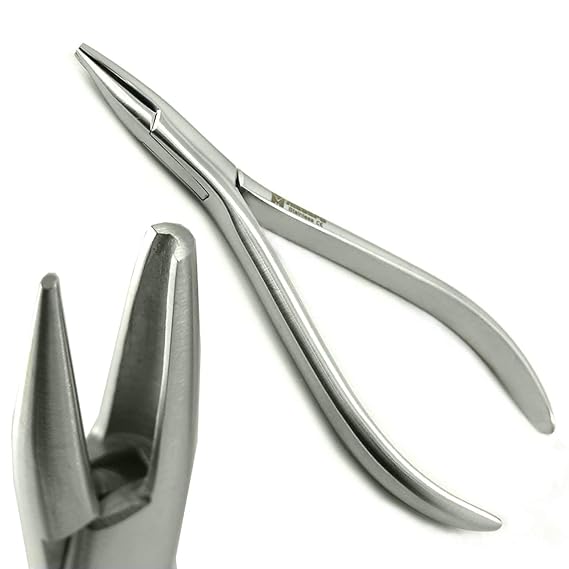 MEDSPO Professional Dental Pliers | Orthodontic Braces Arch Forming Hard Wire TC | Utility Pliers | Dental Wire Bending Cutter Lab New (Hollow Chop Plier)