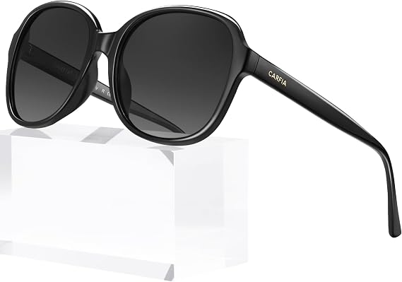 CARFIA Acetate Oversized Square Polarized Sunglasses for Women UV Protection Retro Trendy Big Shades