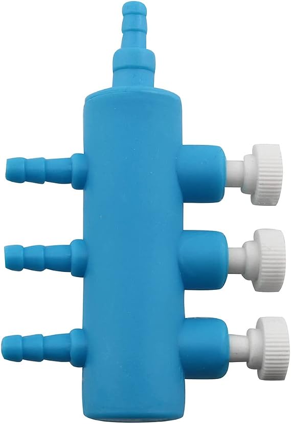RLECS Air Manifold 8mm to 4mm 3 Way Outlet Air Flow Distributor Aquarium Air Pump Hose Splitters Oxygen Pipe Hose Distributors Fish Tank Splitter Lever for Air Tube Pipe Hose Split-Flow Connector