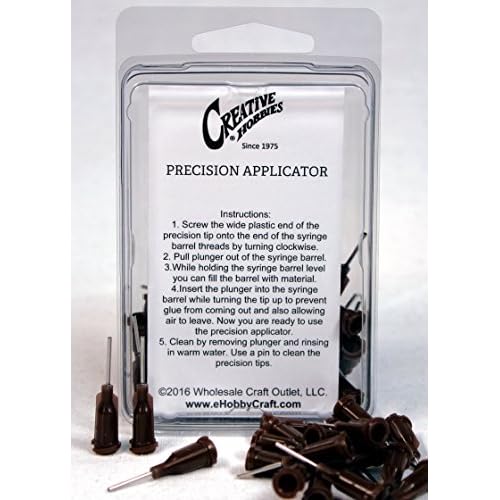 Creative Hobbies 19 Gauge 0.5 Inch, Precision Applicator Dispenser Needle, Stainless Steel Blunt Tip, 50 Pieces in Storage Pack