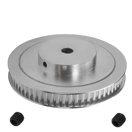 Fielect Aluminium Alloy XL 60 Teeth 10mm Inner Bore Diameter Timing Belt Pulley Flange Synchronous Wheel Silver Tone for 3D Printer CNC 1Pcs