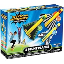 Stomp Rocket Stunt Plane Launcher Toy for Kids - 3 Foam Airplane Toy Soars Over 100 Feet - Unique Tricks & Adjustable Plane Rocket Launcher Stand - Fun Outdoor Toys & Gift for Boys or Girls