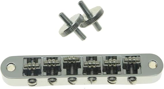 Dopro Chrome Guitar Roller Saddle Bridge Tune-O-Matic Bridge For USA Les Paul,SG,ES Dot,Gretsch Bigsby T-O-M with M4 Posts