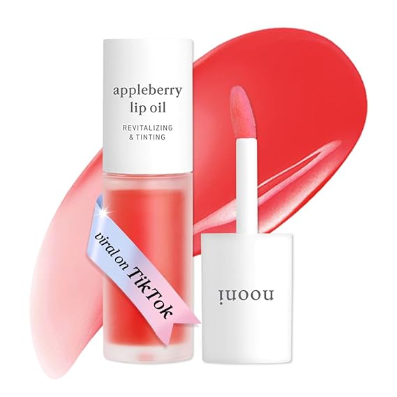 NOONI Korean Lip Oil - Appleberry - Plumping & Hydrating Tinted Lip Gloss