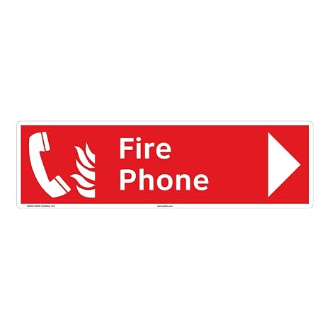 Fire Phone Sign (F1012-)|Flexible Polyester 17" X 5" Self Adhesive Back|ANSI Signs|Sign for Warehouses, Manufacturing, Medical, Chemical Plant, Fuel Storage, Public Buildings