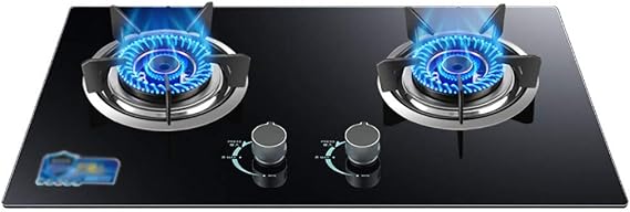 Mini Gas Stove,2 Burners Lpg/Ng Knobsgas Hob Built-Ingas Hob,Left 4.5Kw+Right 5.2Kw,Pulsed Electronic Ignition (C Natural gas) (C Natural gas)