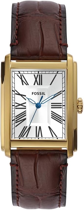 Fossil Carraway Watch for Men, Quartz Three Hand Movement with Leather or Stainless Steel Strap