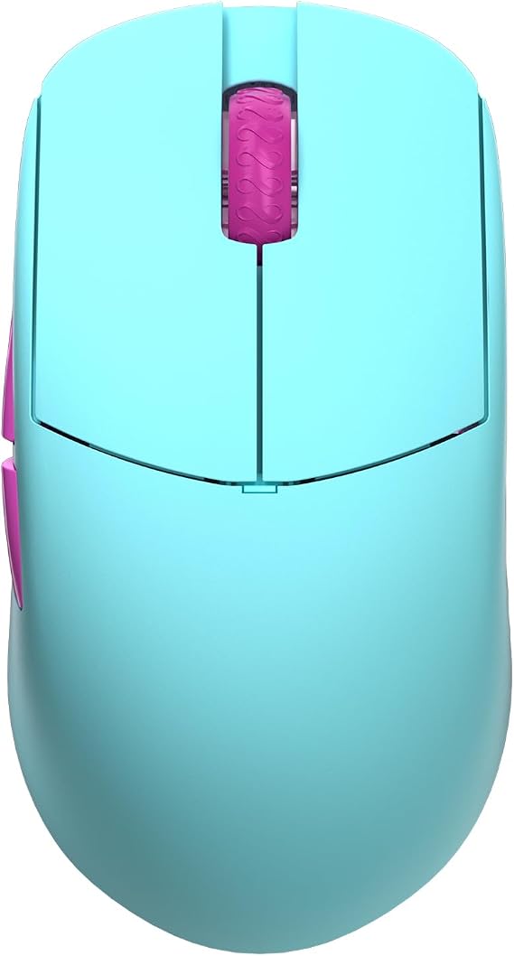 Lamzu Atlantis Mini Pro Wireless Gaming Mouse, Ultra Lightweight 51g, Mechanical Switch,26000 DPI,Symmetrical,MCU Nordic 52840,Silver TTC,PAW3395 Sensor (Miami Blue)