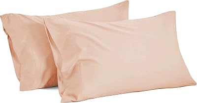 Pillowcase 100% Egyptian Cotton 1000 Thread Count Soft and Luxury 2 Piece Queen Size Pillowcase 20 X 30 inches - Blush Solid