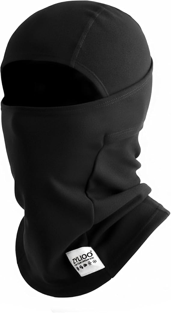 Zylioo XXL Balaclava Ski Mask for Big Heads, Thin Fleece Face Cover | Roomy Winter Fit-Thin plush lining keeps larger head shapes warm without bulk or tight forehead pressure.