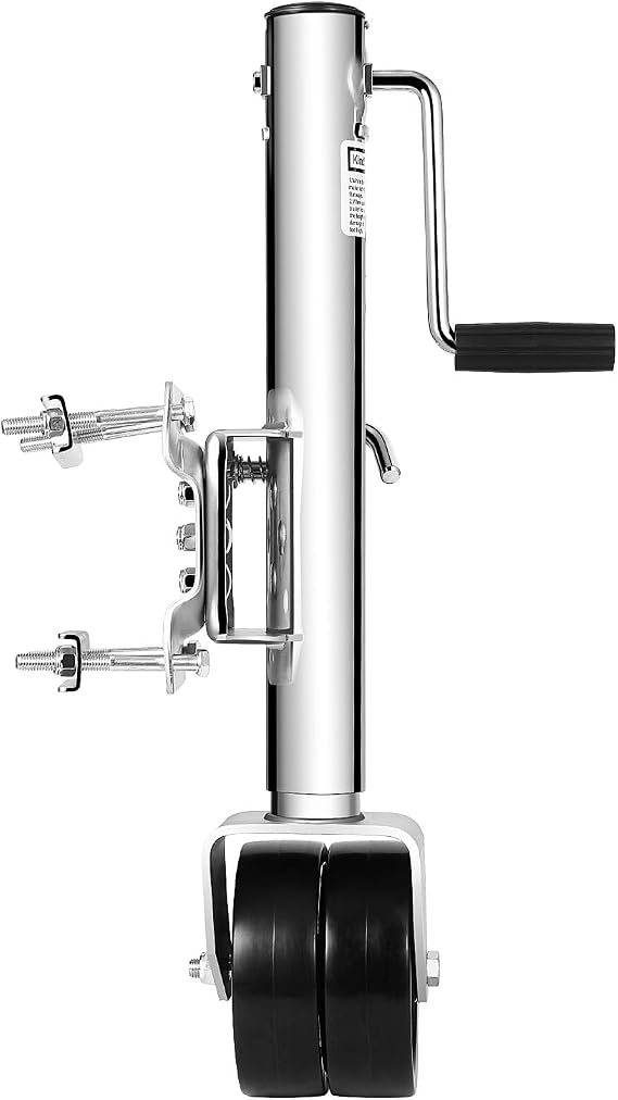 1500 lbs Dual Wheel Trailer Jack, Heavy Duty Swivel Boat Jack with 13" Lift, Zinc Coated Bolt-On Design for RV/Camper/Boat Trailers