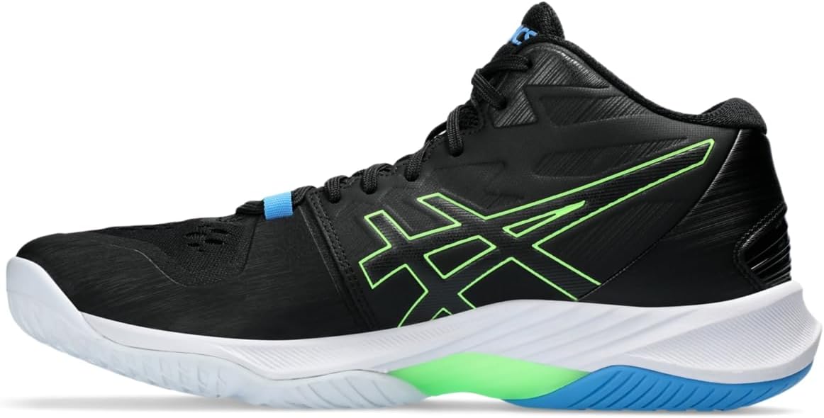 ASICS Men's Sky Elite FlyteFoam Mid Top 2 Volleyball Shoes, 8.5, Black/Lime Burst