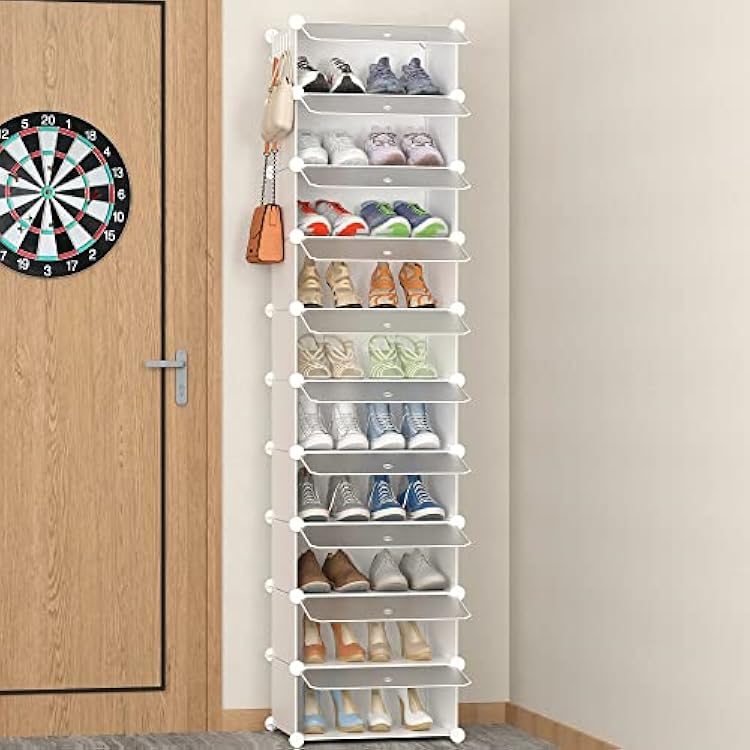 HOMIDEC Shoe Storage, 10-Tier Shoe Rack Organizer for Closet 20 Pair Narrow Shoes Shelf Cabinet for Entryway, Bedroom and Hallway