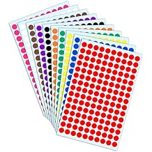 3000 PCS Small Colored Dot Stickers 0.375" - 10 Colors Round Circle Self-Adhesive Labels for Color Coding, Inventory, Classroom, Organization