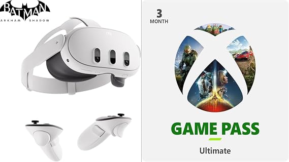 Meta Quest 3 512GB – Breakthrough mixed reality – Powerful performance + Xbox Game Pass Ultimate | 3-Month Membership | Digital Dowload for Xbox
