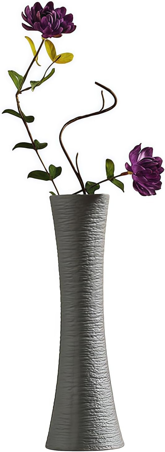 20CM Small Ceramic Vase Decorative Floral Vase Taper Vase Table Top Small Narrow Neck Vases for Home Decor Living Room Office Centerpieces Wedding Decorative(Gray)