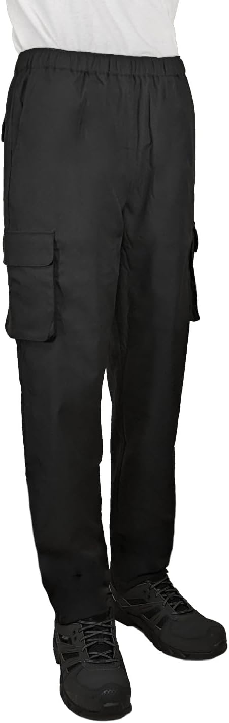 ChefsCloset Men's Cargo 6-Pocket Black Chef Pant