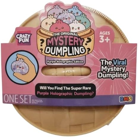 Crazy Fun Mystery Dumpling Squishy Toy 5 inch Diameter (Purple Holographic Mystery)