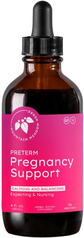 Mountain Meadow Herbs Preterm Pregnancy Support Herbal Calming Blend for Pregnancy Wellness and Comfort 4 oz