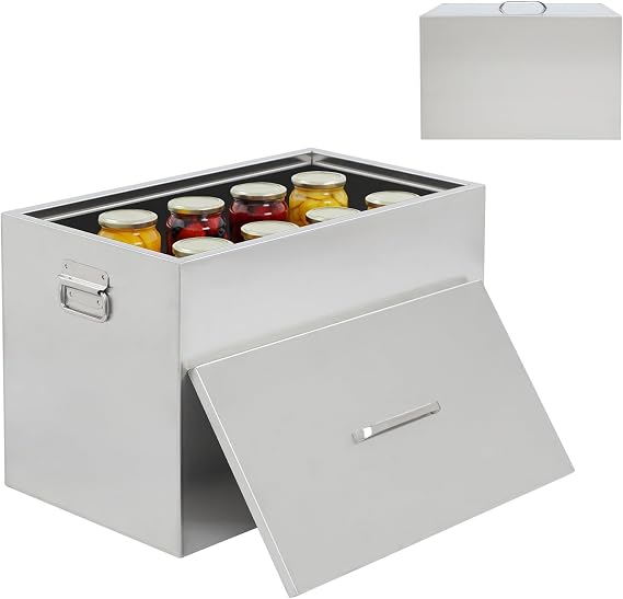 50L Water Bath Canner with 2 Canning Racks, 201 Stainless Steel Stove Top Canner Pot for Various Stovetops, Large Stock Pot, Flat Bottom Brushed Canner Can Tomatoes, Pickles, Berries, Fruits