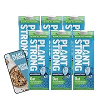 PLANTSTRONG MILK Whole Plant-Based Milk, Fortified with Calcium, B12 & D3, No Gums or Oils, Non-GMO Project Verified, Gluten Free, Vegan (Oat)