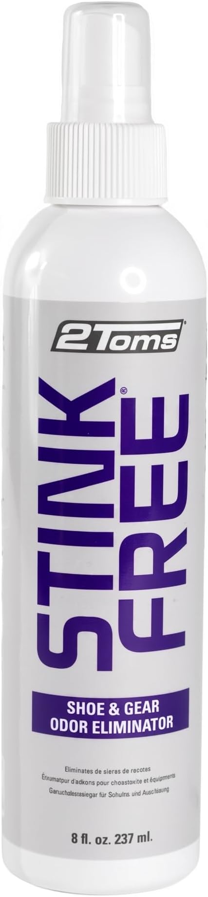 2Toms StinkFree Shoe Odor Eliminator Spray for Shoes & Gear, 8 Ounces