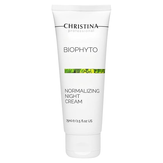 CHRISTINA- Bio Phyto Normalizing Night Cream with Hyaluronic Acid & Vitamin E | Stress Reducing& Barrier Strengthening Night Cream for Face for Oily & Combination Skin 75ml