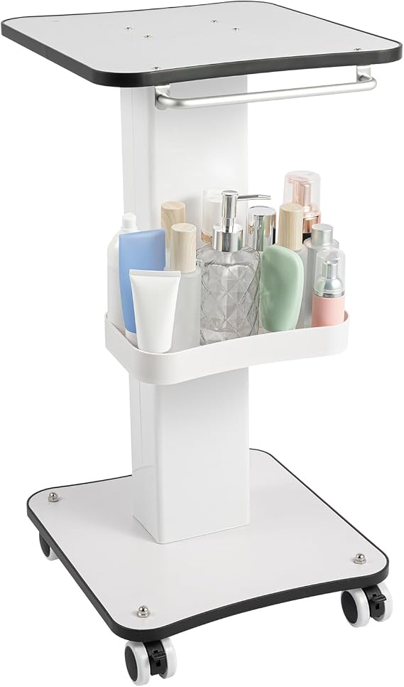 Salon Rolling Trolley Cart, 3-Tier Storage Trolley cart with 360 Wheels for Spa Beauty Salon Shop
