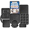 Emporio Kitchen Stackable Baking Pan Set - Nonstick Gray Marble Coating, Carbon Steel Bakeware Sets, PFOA, PFOS, PTFE Free, Recipe Booklet Included, Oven Safe Tray (Up To 450 F), Set of 10 - Gray