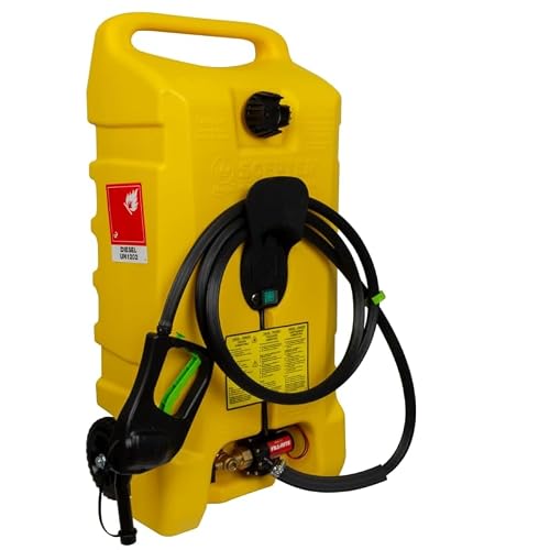 Bundle of Scepter Flo N Go 14 Gallon, Portable Gas Caddy with Fill-Rite Transfer Pump Diesel Only, Yellow  Scepter DC Power Cord Accessory 14 Gallon Powered Fueling Stmation Gas Caddy PFSDC1E