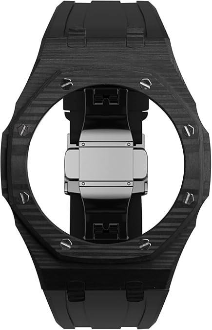 Carbon Fiber Style Luxury Mod Kit For GA2100 GA2110 Modification Kit Stainless Steel Metal Case Bezel Rubber Strap