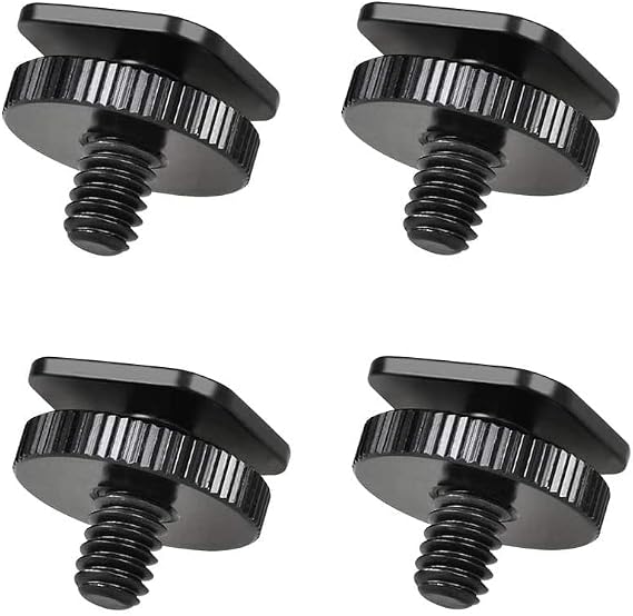 4-Pack 1/4 Inch Camera Adapter Screws: Versatile Flash Hot Shoe Mounts for DSLR Camera Rigs, Tripods, and Accessories