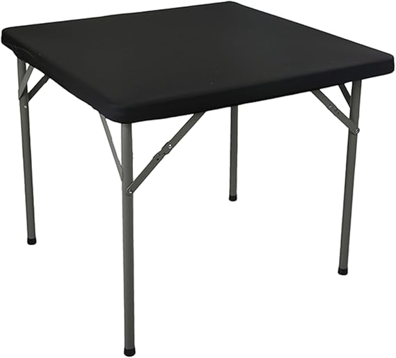Table Cover Outdoor Weatherproof, 86x86cm Wipeable Tablecloth & Table Top Cover, Elastic Spandex Tablecloth for Kitchen, Garden & Outdoor Parties (Black)
