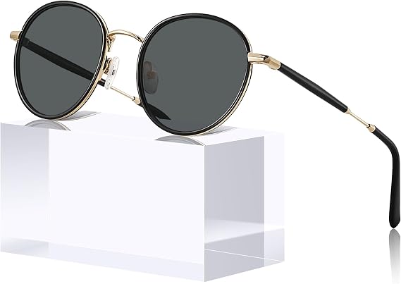 CARFIA Retro Small Round Polarized Womens Sunglasses UV Protection, Trendy Vintage Stylish Designer Sunglasses CA1949