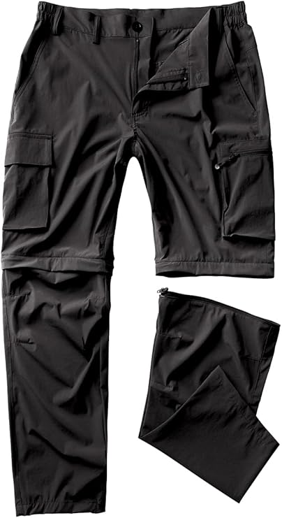 Gash Hao Mens Hiking Convertible Pants Outdoor Waterproof Quick Dry Zip Off Lightweight Fishing Pants