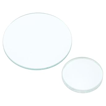 PATIKIL 30cm Focal Length 50mm Convex Lens and 7.5cm Focal Length 30mm Concave Lens 1 Set, 2 Pack Glass Optically Polished Round Edges Lens for Physics Teaching, Clear