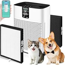 Air Purifier for Home Bedroom Large Room Up to 2400 Ft2,HEPA Air Purifier 15dB Quiet Sleep Mode. Smart Air Purifiers with App for Pet Hair, Dander, Odor, Bedroom, Smoke, Dust with 2 Filters