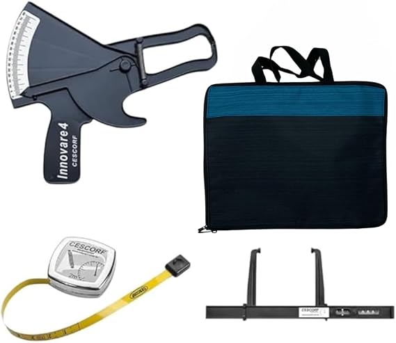 Cescorf Level 1 Anthropometry Kit with Skinfold Caliper, Small Bone Caliper, Anthropometric Tape Measure, Case (Navy)