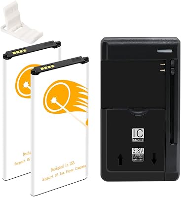 Large Capacity Boosting Standard Business 2X 6190mAh Battery Universal USBAC Desktop Charger Folding Bracket Compatible with Samsung Galaxy S5 SM-S902L Straight TalkTracFone