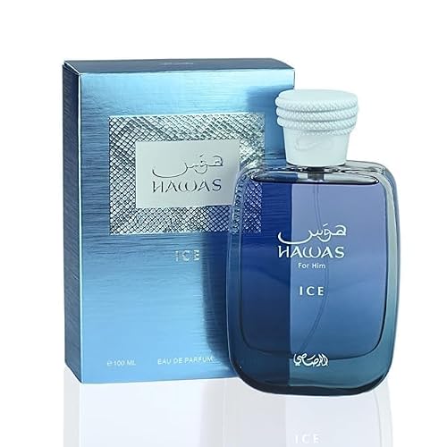 Hawas Ice For Him Hawas Cologne For Men EDP Long-Lasting Eau De Parfum Fresh, Masculine Fragrance, 3.4 Oz