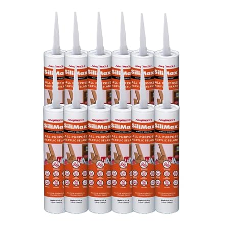 Painters Caulk for Home Improvement Acrylic Latex Caulk Paintable Caulk | SILIMAX Painters Acrylic White Caulk | Latex Caulk | Decorators Caulk | 9.5 fl oz White Caulking