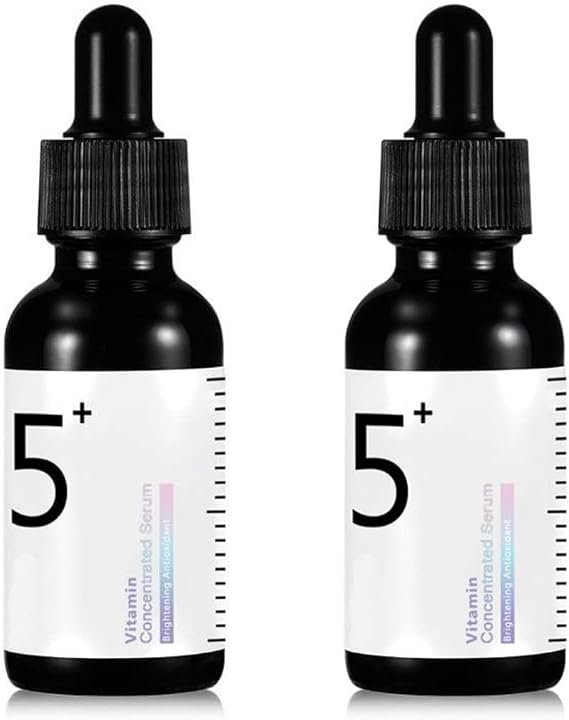 No.5 Vitamin Concentrated Serum: Effectively fades acne scars, sun spots and hyperpigmentation, evens out skin tone. Korean skincare product.