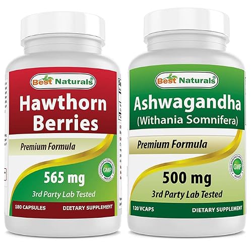 Best Naturals Hawthorn Berry 565 mg & Ashwagandha Extract 500 Mg