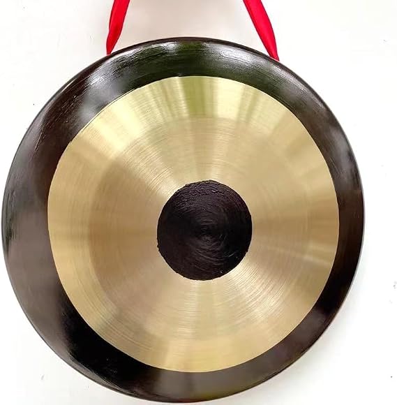 Traditional Chinese Chau Gong Fengshui Gongs With Wooden Beater, China Cymbal Percussion For Large Song Dance Troupes(Size:35cm)