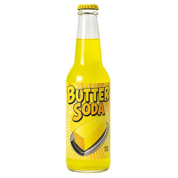 Rocket Fizz Butter Soda Flavor | Cane Sugar | Craft Soda Pop Drinks | 12 oz in Glass Bottle (1 Bottle)